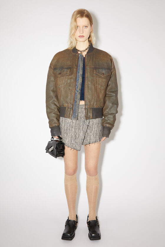 (image for) Heavy-Dut Dyed denim bomber jacket